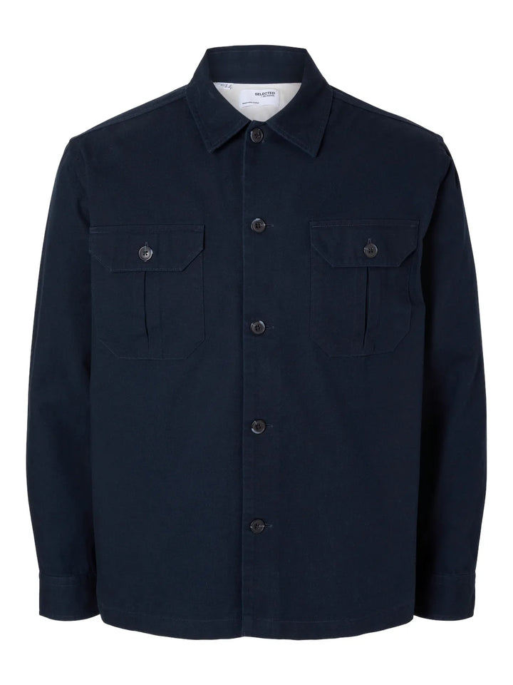 Selected Homme Canvas Overshirt Navy