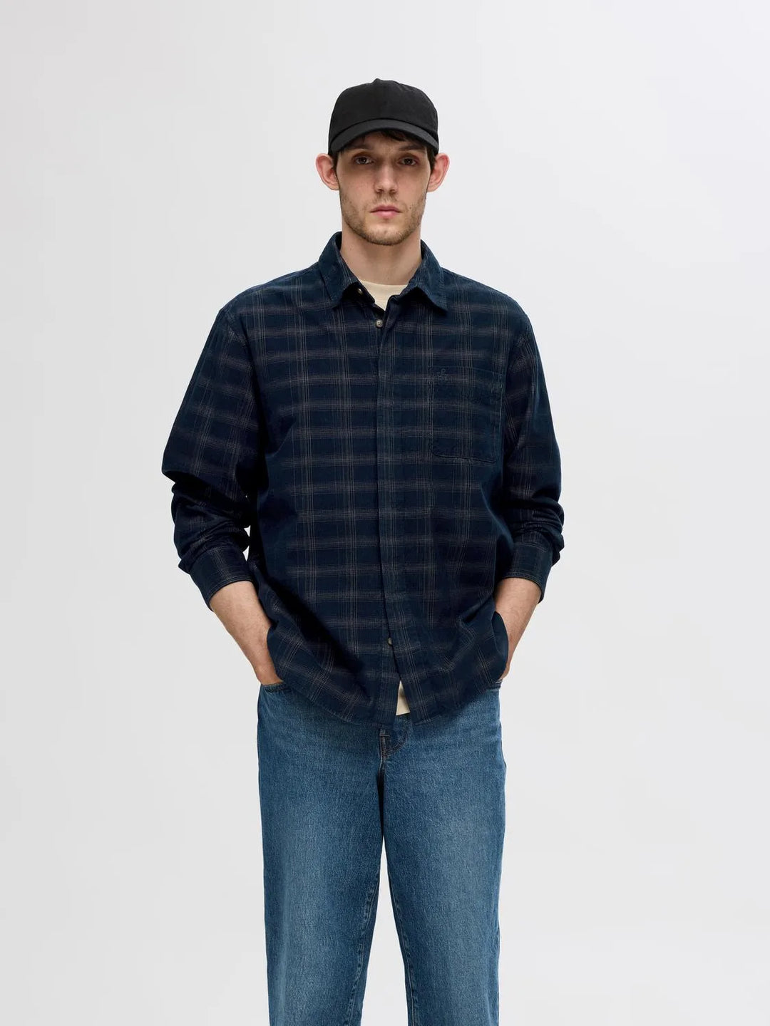 Selected Homme Cord Shirt Navy