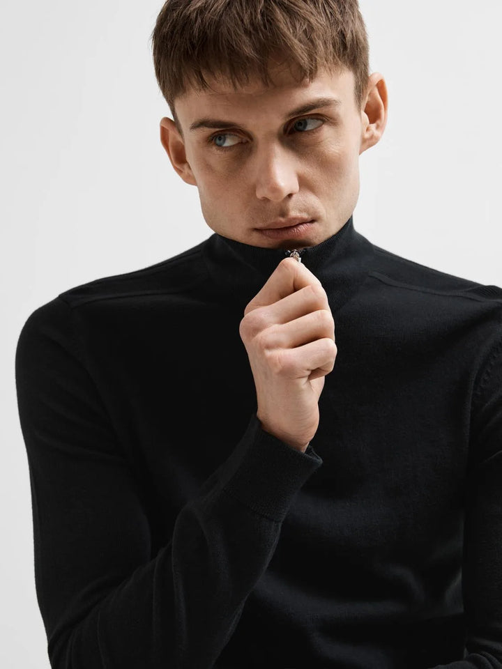 Selected Homme Berg 1/2 Zip Black