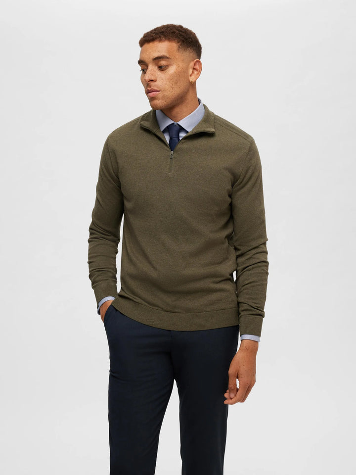 Selected Homme Berg 1/2 Zip Ivy Green