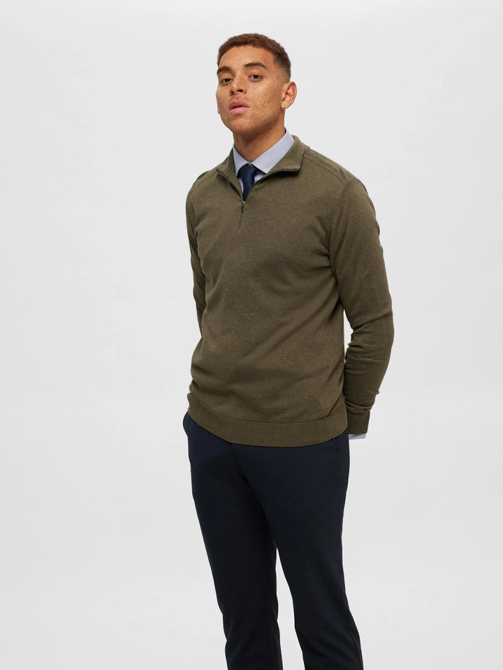 Selected Homme Berg 1/2 Zip Ivy Green