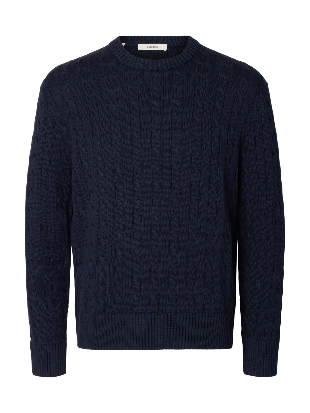 Selected Bruan Cable Knit Navy