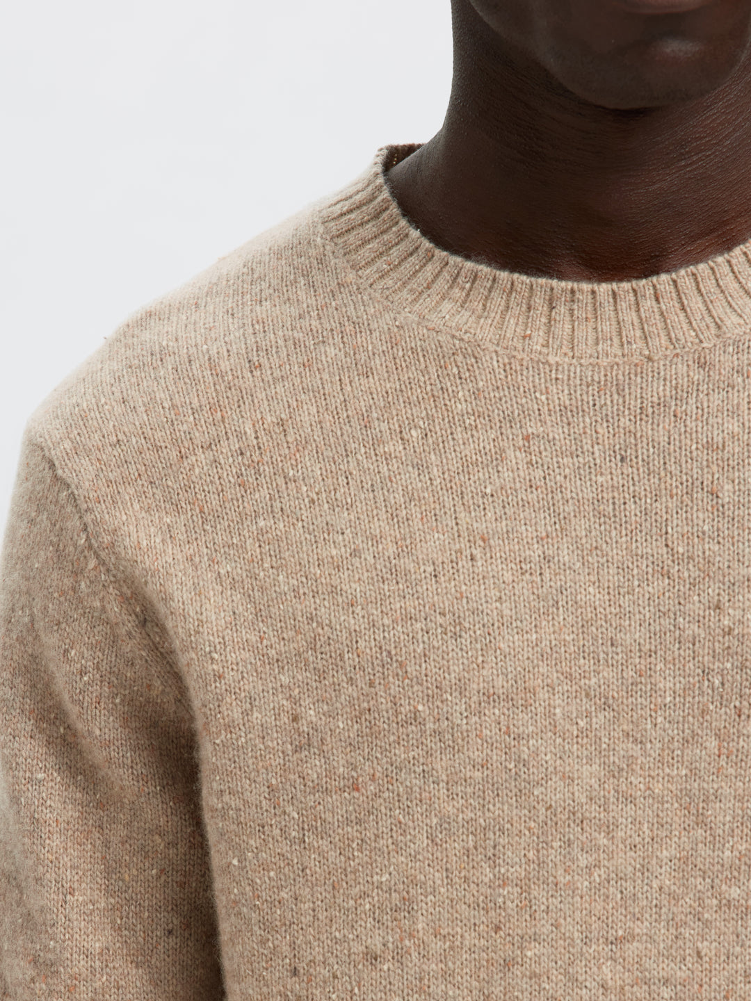 Selected Homme Neil Crew Neck Oatmeal