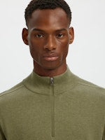 Selected Homme Berg 1/2 Zip Green Melange