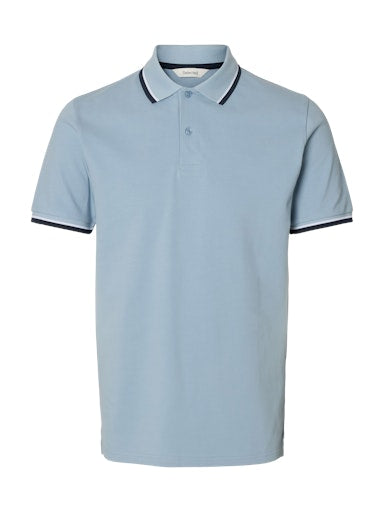 Selected Atlas Sport Polo Dusty Blue