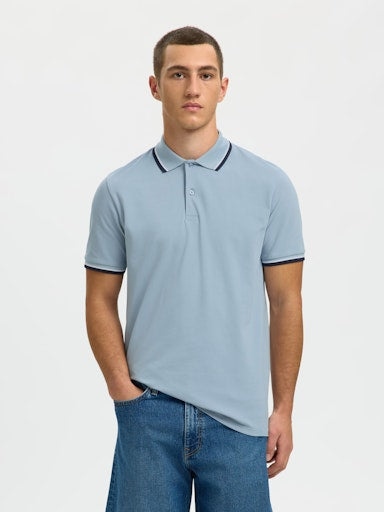 Selected Atlas Sport Polo Dusty Blue