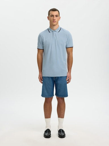 Selected Atlas Sport Polo Dusty Blue