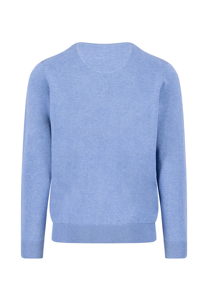 Fynch Hatton Knitted Cotton Crew Neck Crystal Blue