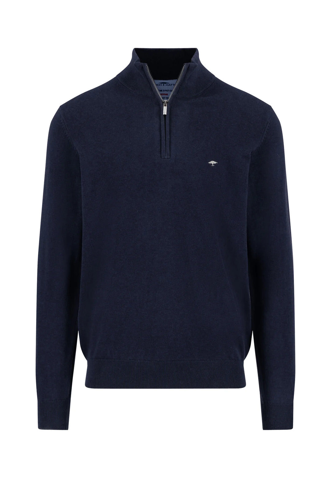 Fynch Hatton Cotton Troyer with Zip Navy