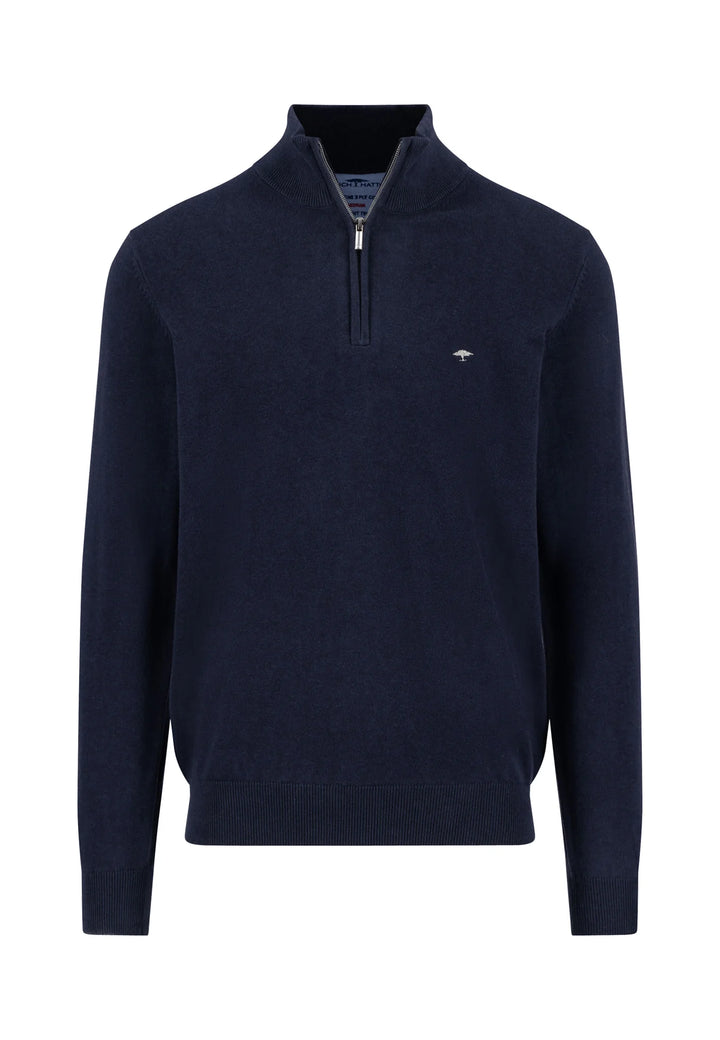 Fynch Hatton Cotton Troyer with Zip Navy