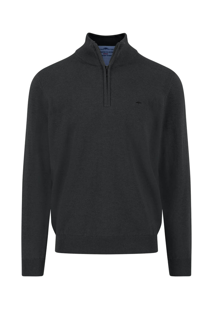 Fynch Hatton Cotton Troyer with Zip Black