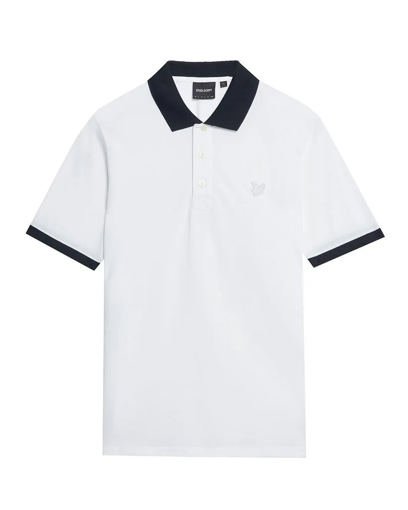 Lyle & Scott Tonal Eagle Superfine Ringer Polo Shirt