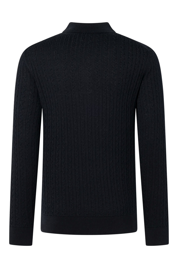 Strellson Kito Long Sleeve Knitted Polo Navy