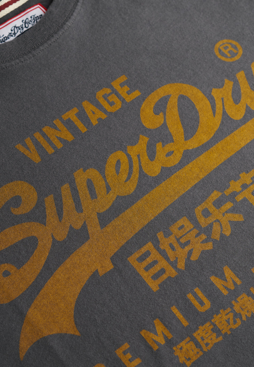 Superdry  Vintage Logo Classic T-Shirt Charcoal