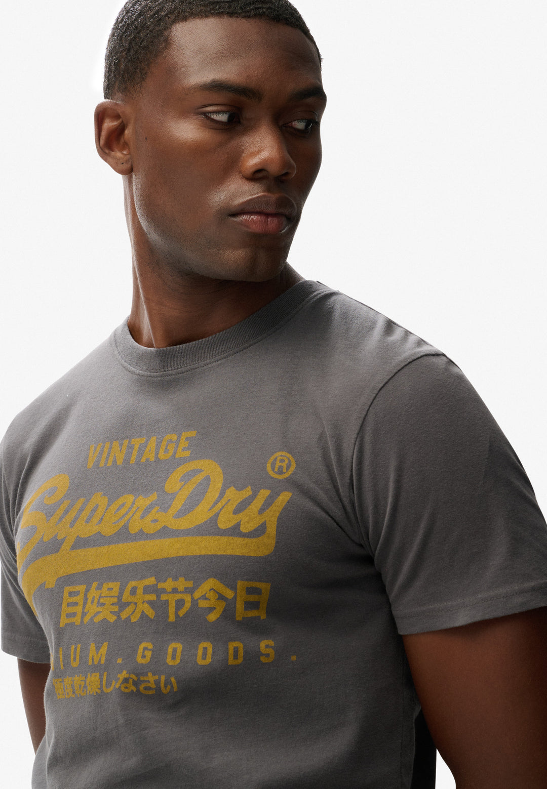 Superdry  Vintage Logo Classic T-Shirt Charcoal