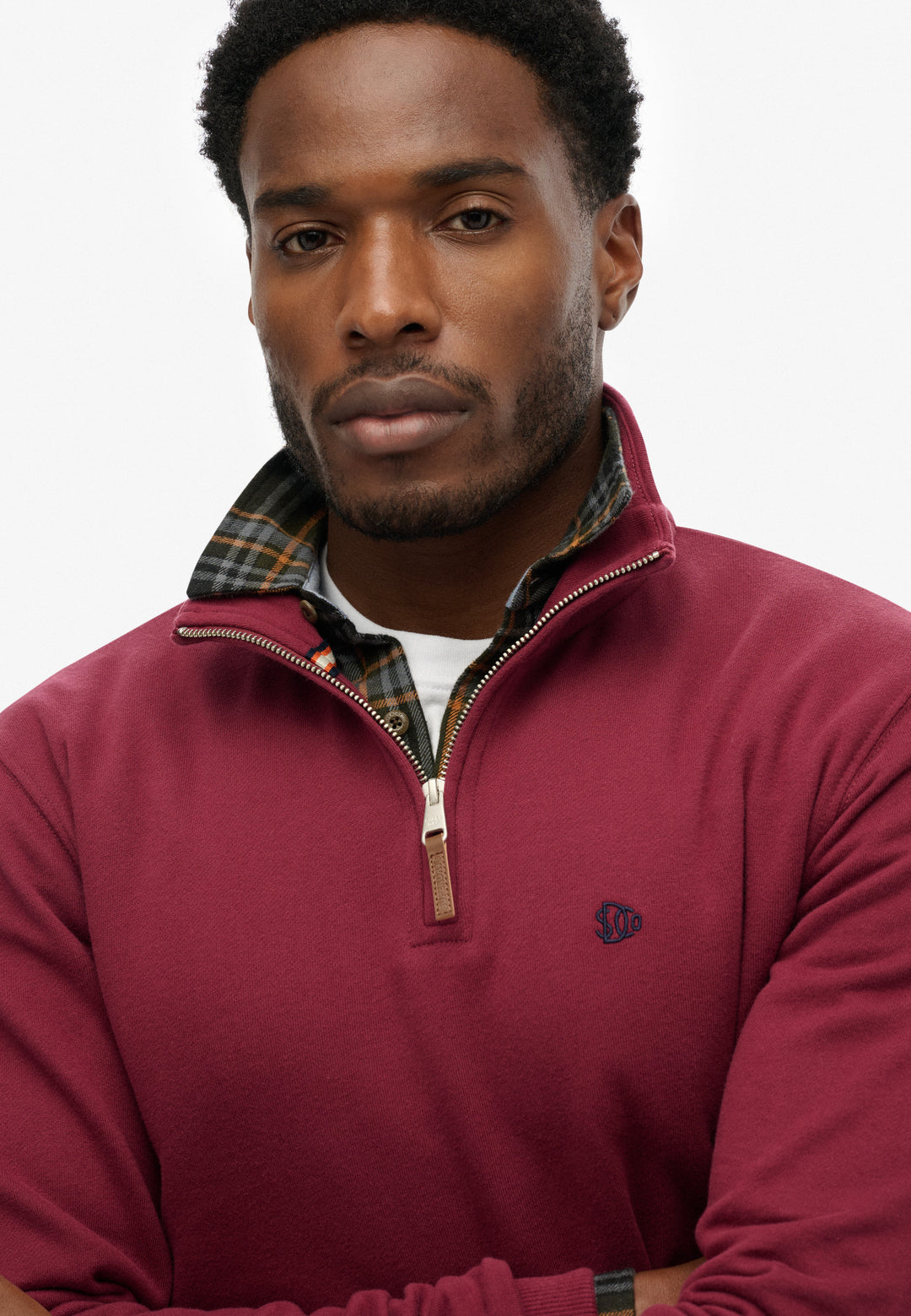 Superdry Preppy Half Zip Jumper Port Red