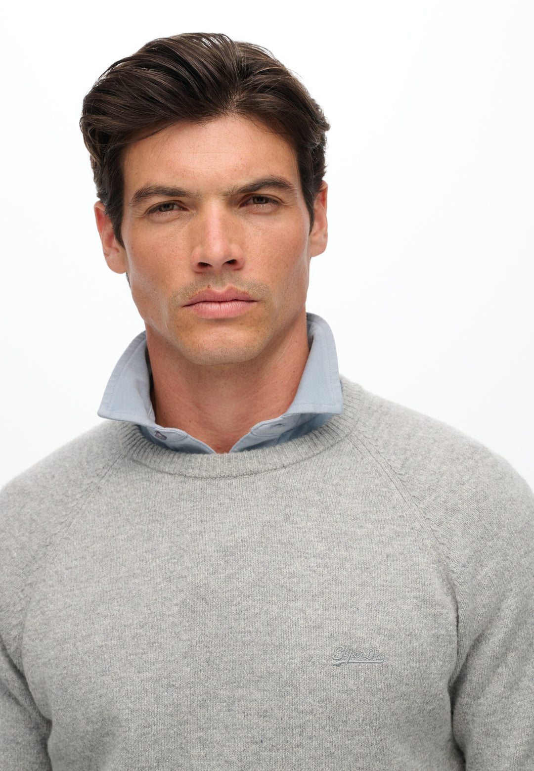 Superdry Wool Blend Jumper  Light Grey Marl