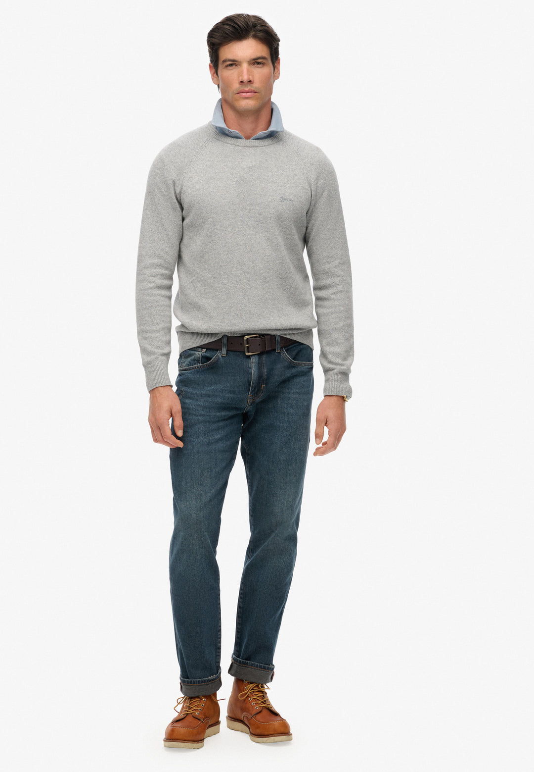 Superdry Wool Blend Jumper  Light Grey Marl