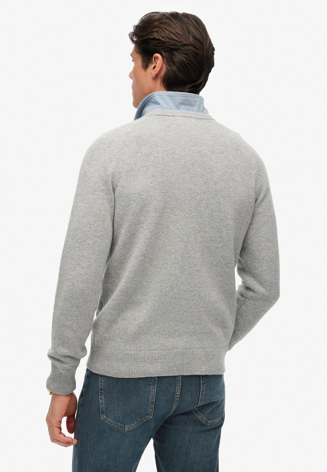 Superdry Wool Blend Jumper  Light Grey Marl