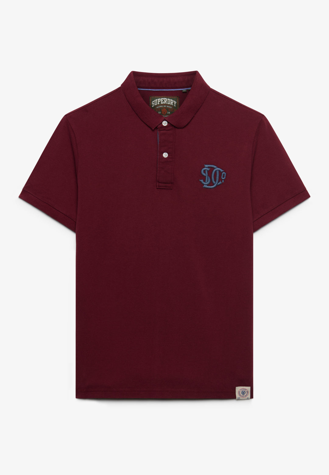 Superdry Pique Monogram Polo Shirt Port Burgundy