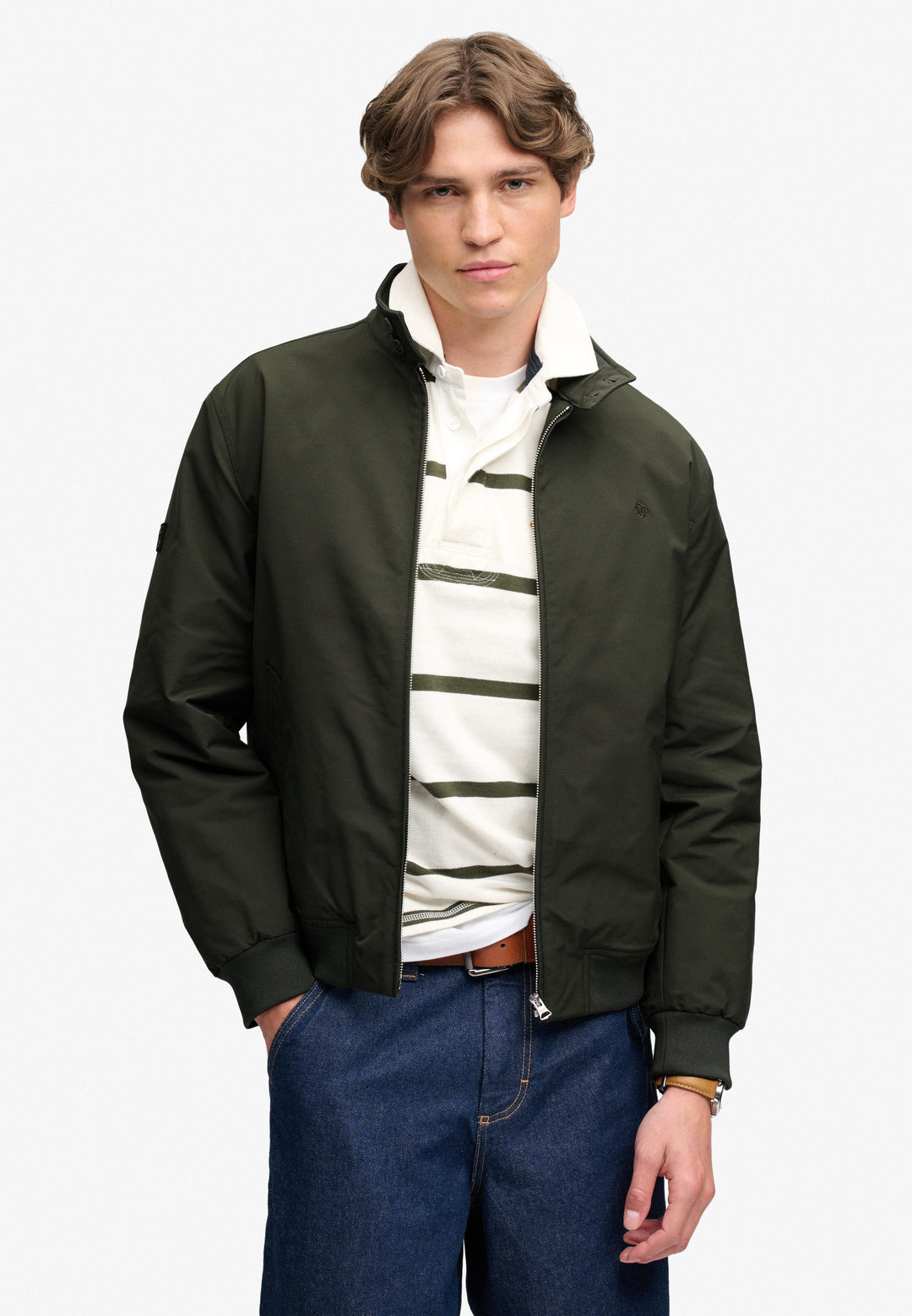 Superdry Campus Padded Harrington Jacket  Olive Green