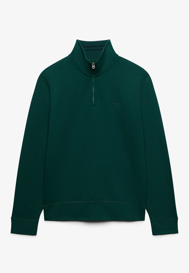 Superdry Essential Serif Logo Half Zip Sweatshirt Varsity Green