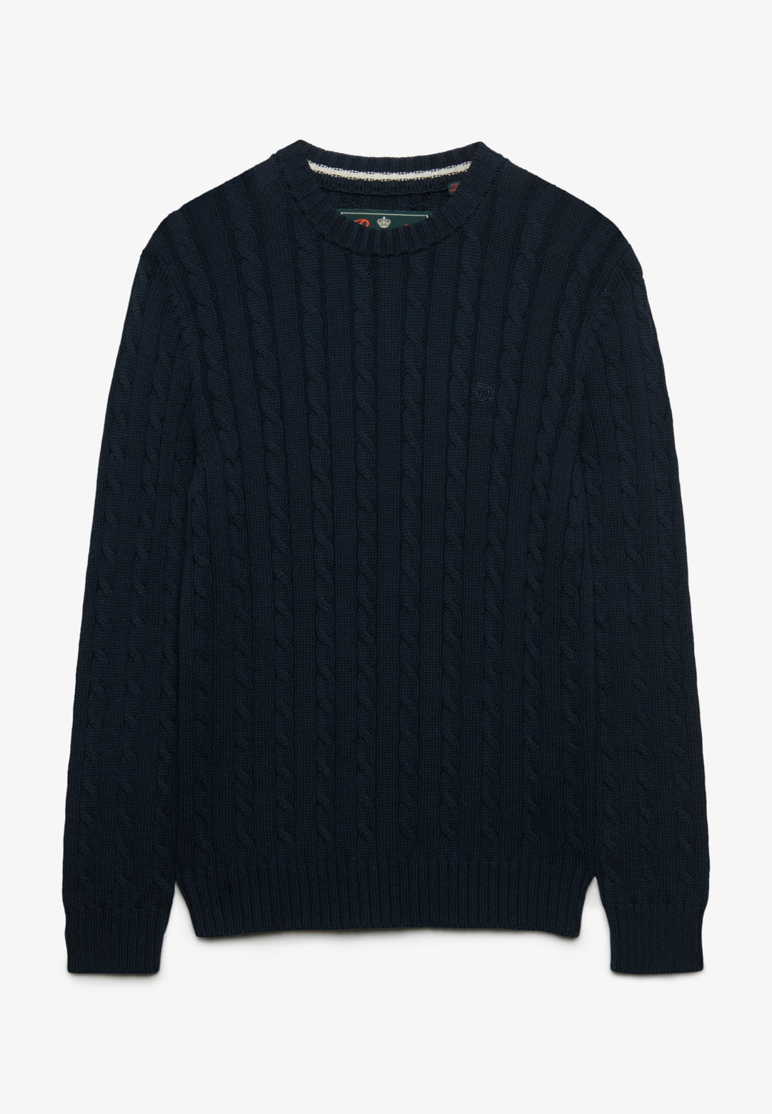 Superdry Cotton Cable Knit Crew Jumper Navy