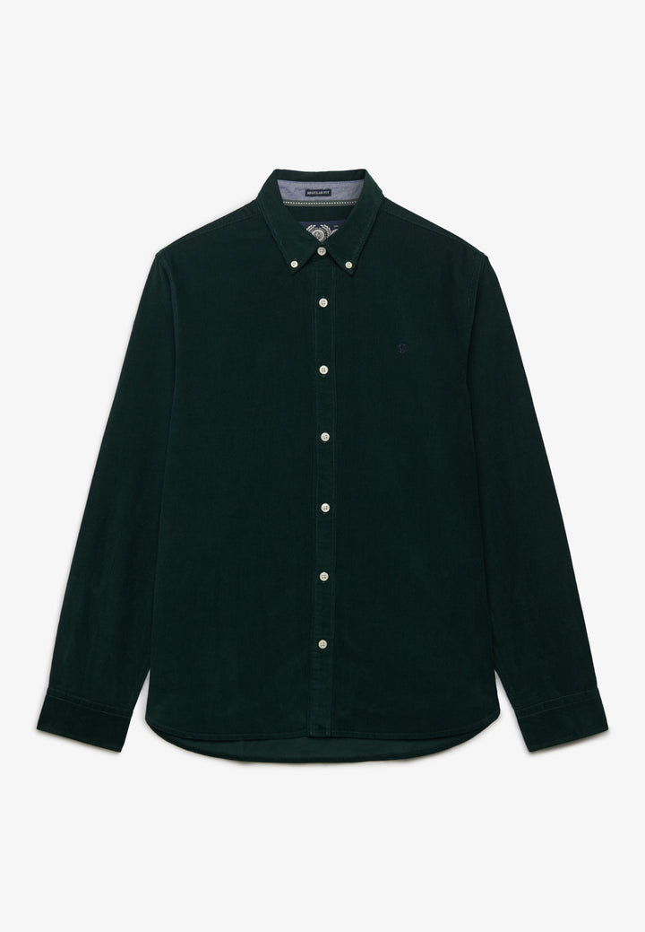 Superdry Classic Needle Cord Shirt Eagle Green