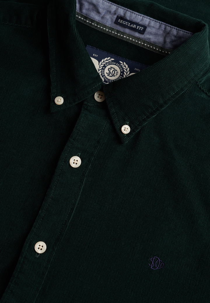 Superdry Classic Needle Cord Shirt Eagle Green
