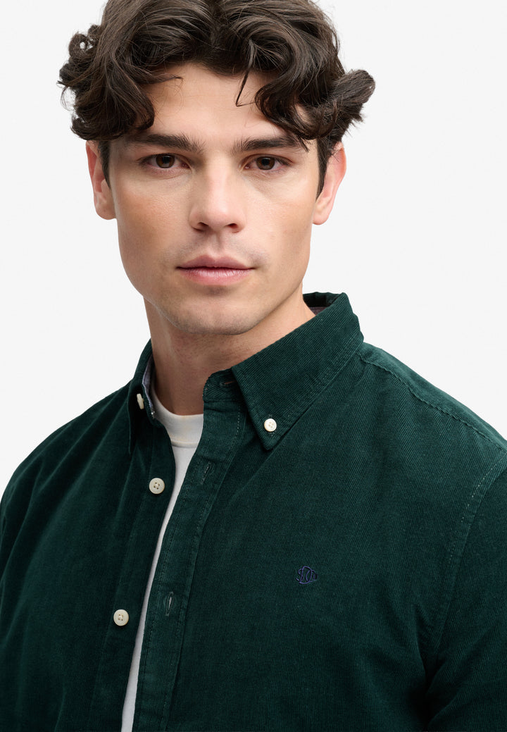 Superdry Classic Needle Cord Shirt Eagle Green