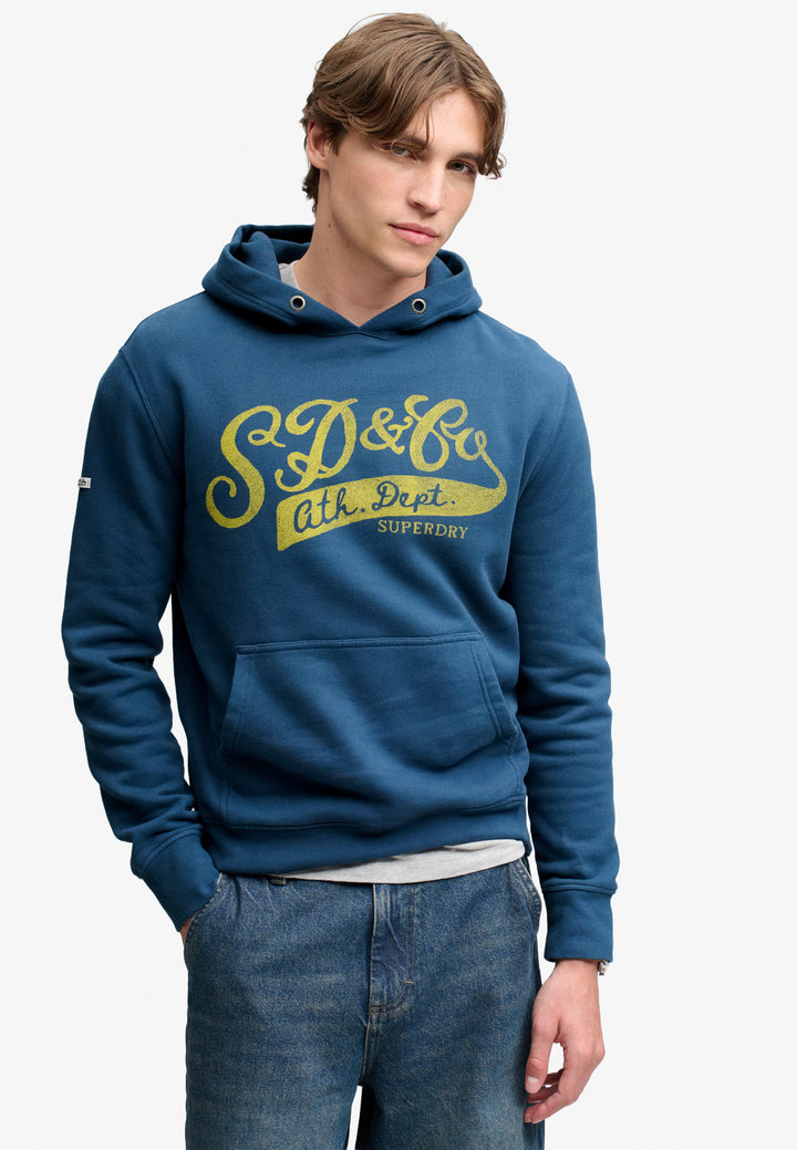 Superdry Vintage Script Hoodie Skate Navy