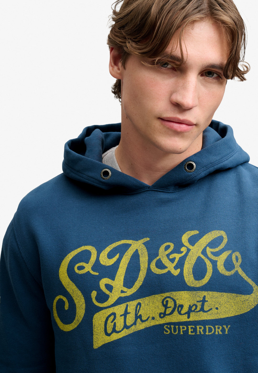 Superdry Vintage Script Hoodie Skate Navy