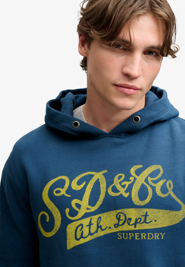 Superdry Vintage Script Hoodie Skate Navy