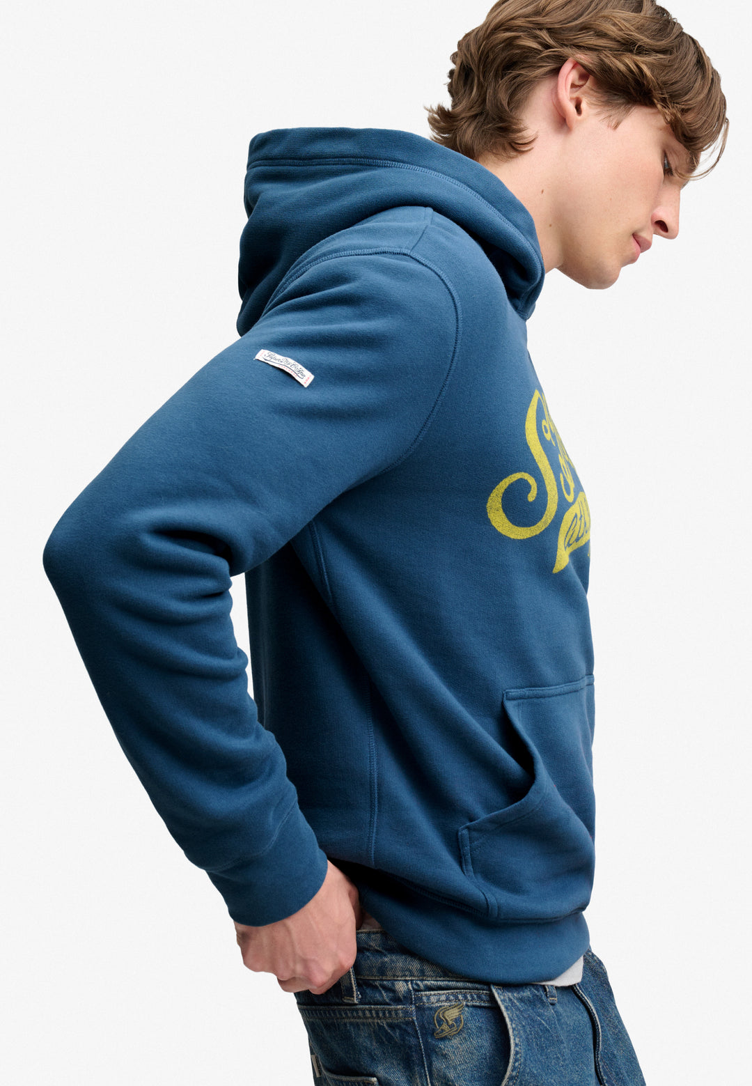 Superdry Vintage Script Hoodie Skate Navy
