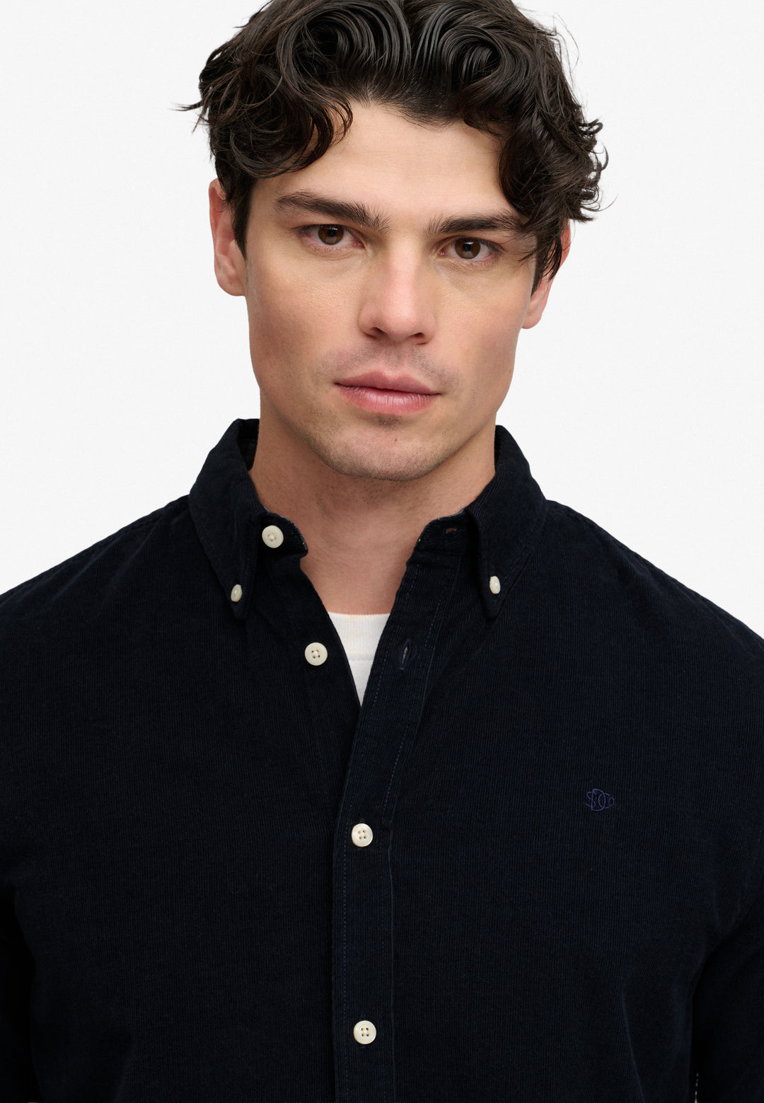 Superdry Classic Needle Cord Shirt Rich Navy