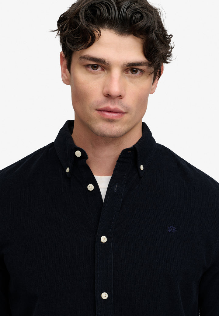 Superdry Classic Needle Cord Shirt Rich Navy