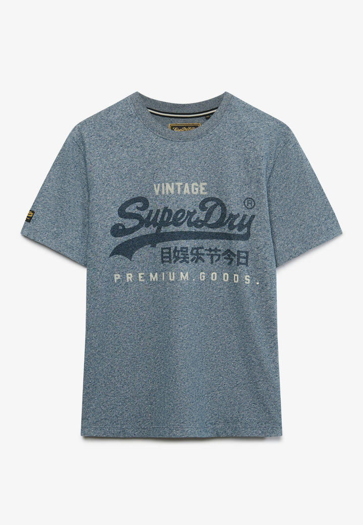 Superdry Vintage Logo Heritage Relaxed T-Shirt Denim Blue Marl