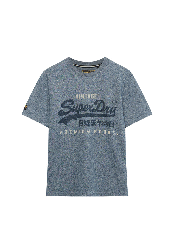 Superdry Vintage Logo Heritage Relaxed T-Shirt Denim Blue Marl