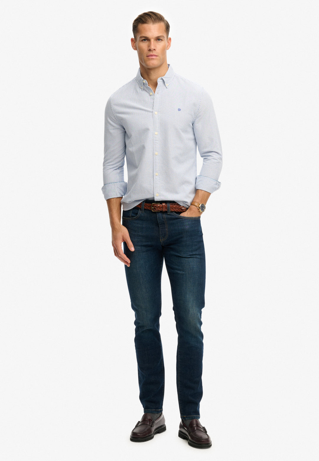 Superdry Preppy Oxford Shirt Azure Blue