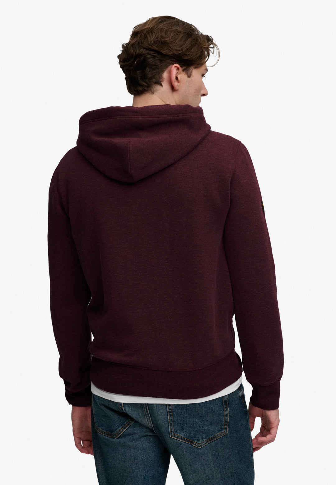 Superdry Vintage Logo Heritage Relaxed Hoodie Tawny Port Marl