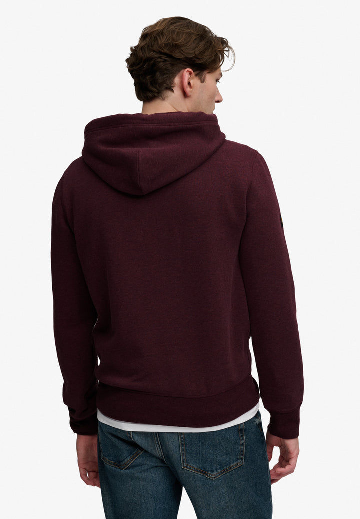 Superdry Vintage Logo Heritage Relaxed Hoodie Tawny Port Marl