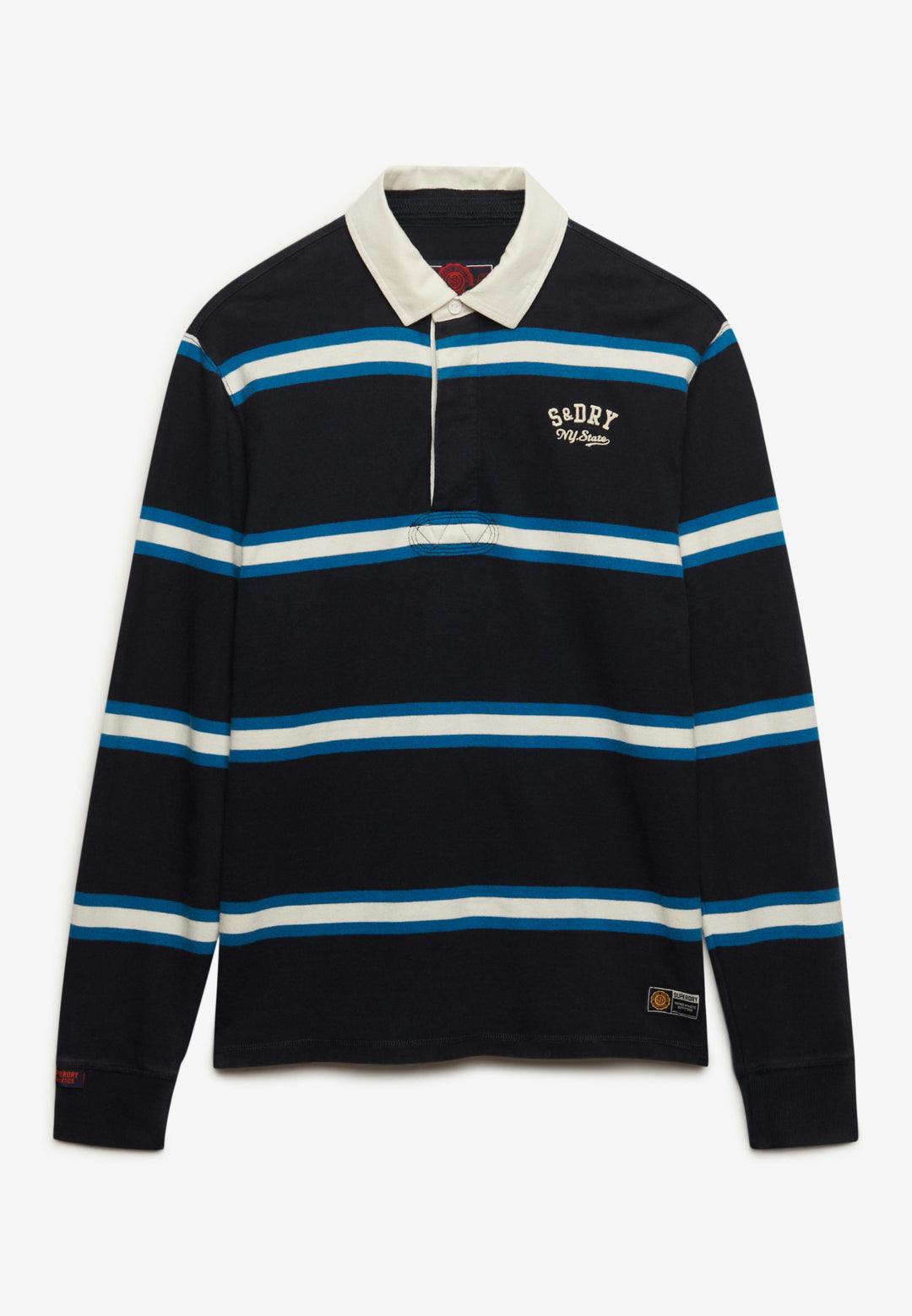 Superdry Vintage Athletic Stripe Rugby Top Navy Stripe