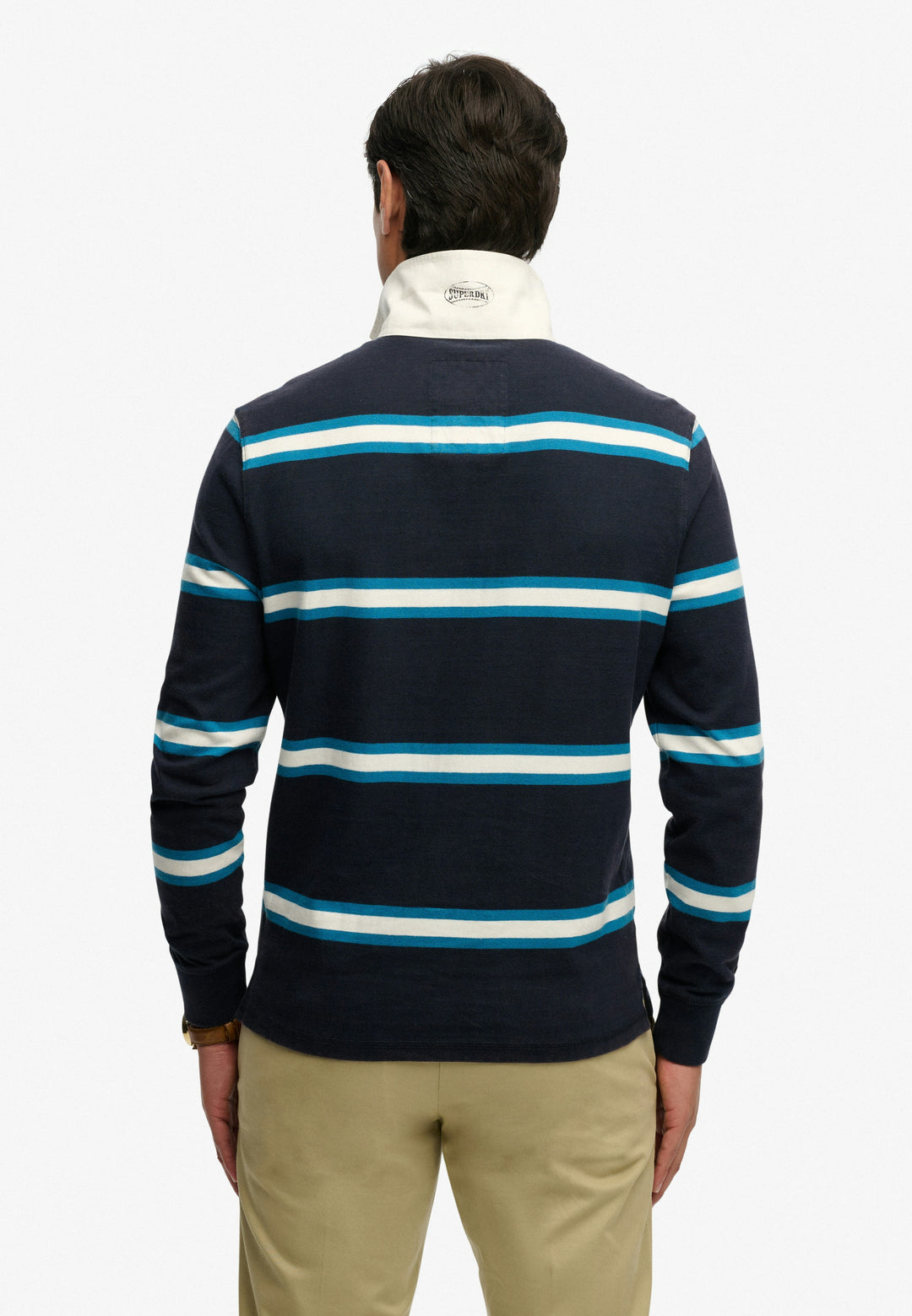 Superdry Vintage Athletic Stripe Rugby Top Navy Stripe
