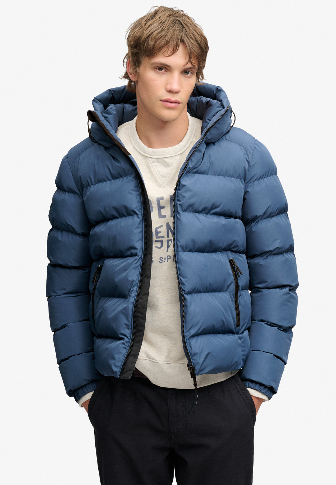 Superdry  Hooded Sports Puffer Jacket  Altitude Blue
