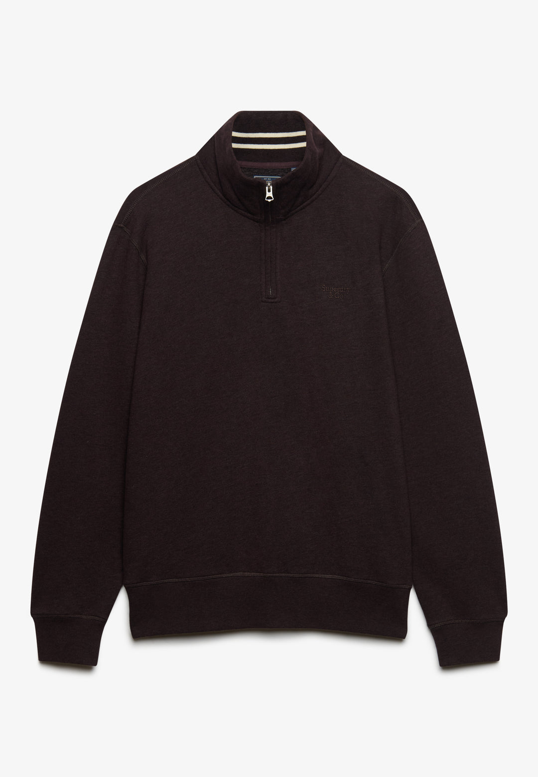 Superdry Essential Serif Logo Half Zip Sweatshirt Heritage Port Marl