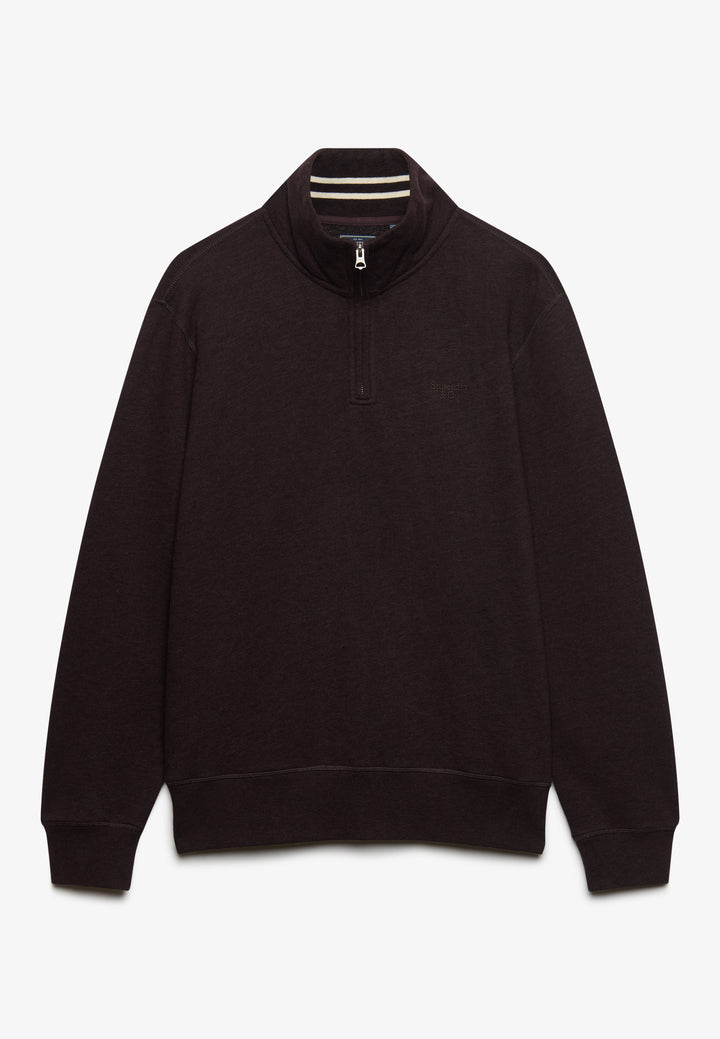 Superdry Essential Serif Logo Half Zip Sweatshirt Heritage Port Marl