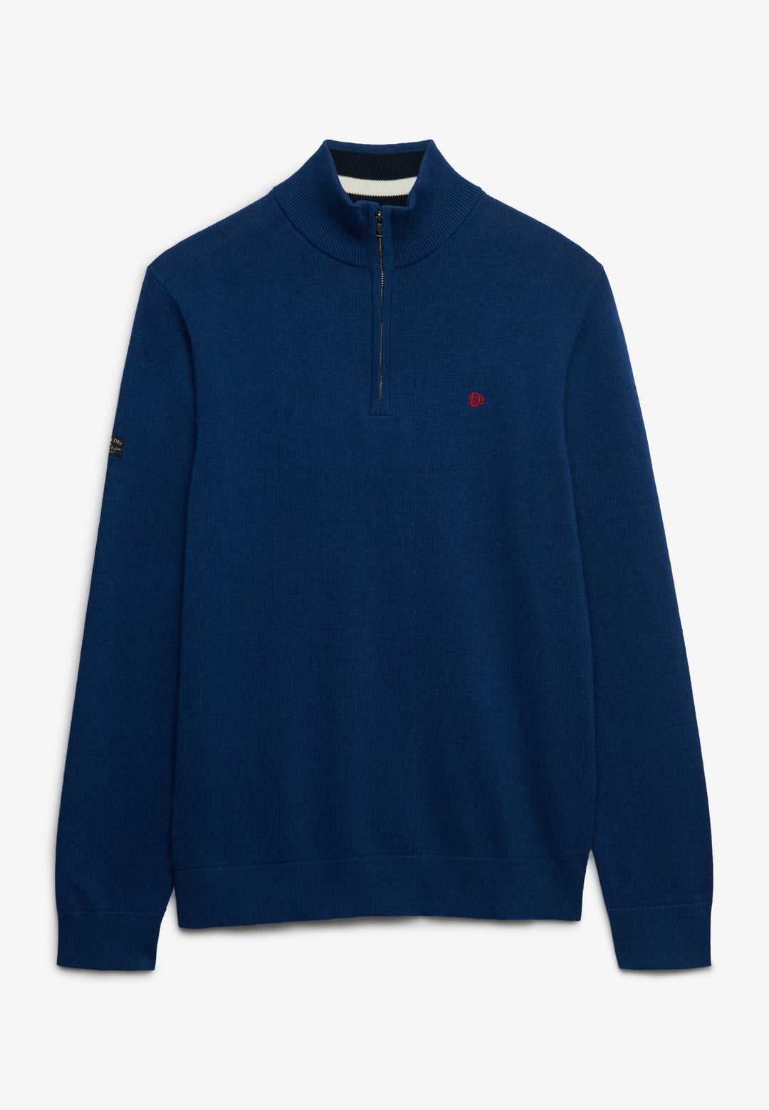 Superdry Preppy Essential Cotton Half Zip Jumper Pilot Blue Marl