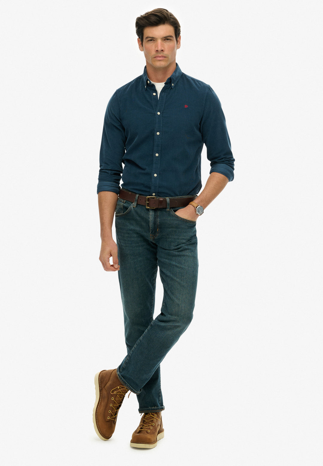 Superdry  Classic Needle Cord Shirt Insignia Blue