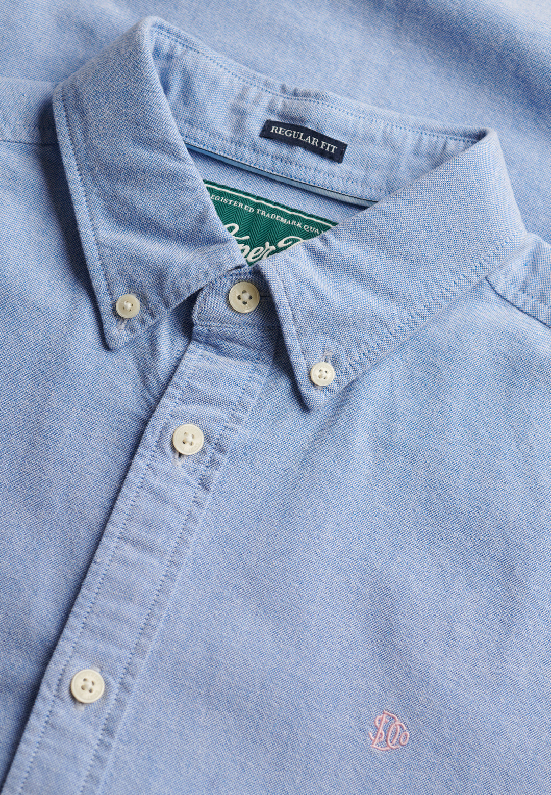 Superdry  Preppy Oxford Short Sleeve Shirt  Sky Blue Chambray