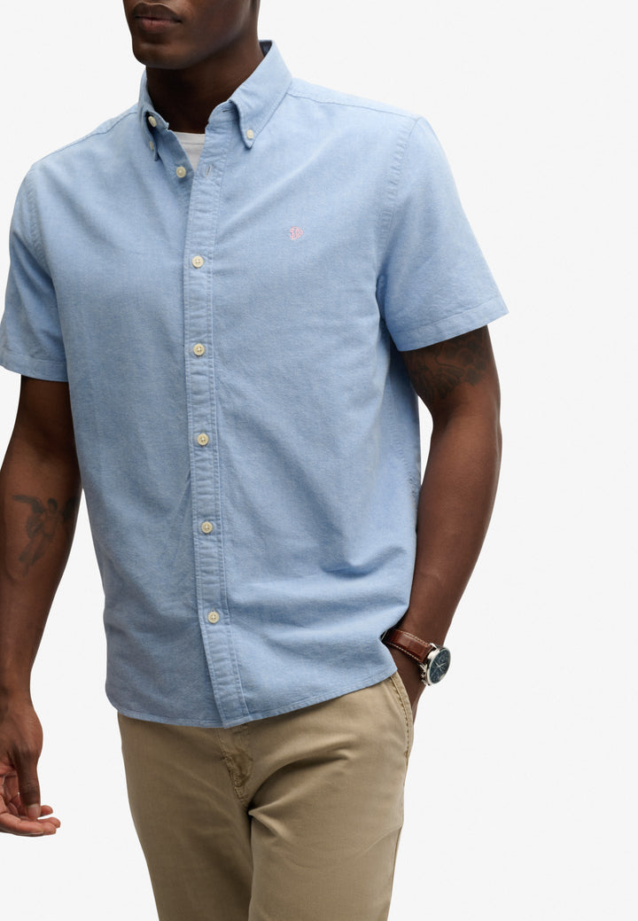 Superdry  Preppy Oxford Short Sleeve Shirt  Sky Blue Chambray
